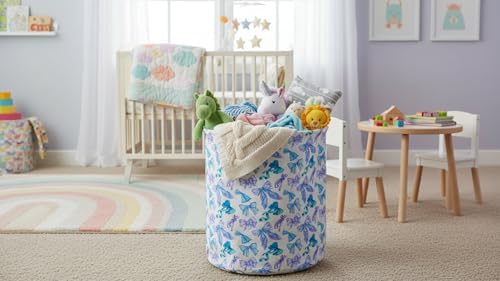 Collapsible Round Storage Basket, Soft-Sided Organizer - Image 4