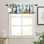 Animals Nursery Valance Curtain Baby Boy Girl Bear Fox Deer Bunny Short Half - Image 5