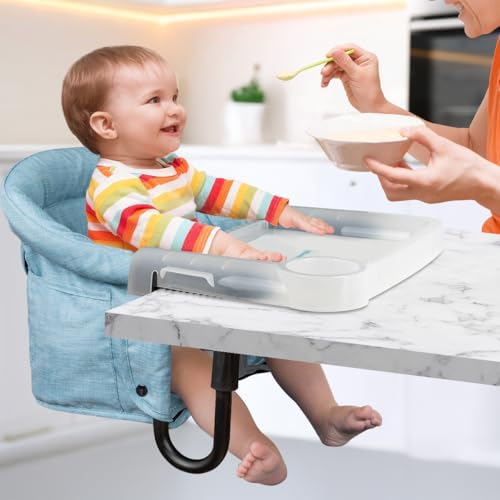 Hook On Chair with Removable Dining Tray, Portable Hook-On Chairs with Storage - Image 6