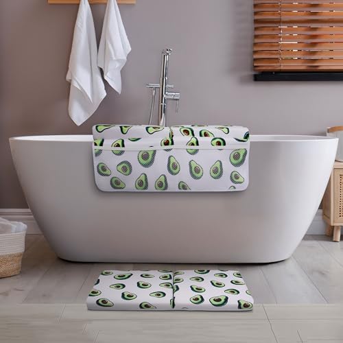 Baby Bath Kneeler and Elbow Rest Set – Avocado Print, Cushioned Mat w/Item - Image 4