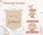 Girl Nursery Decor, Long Live Girlhood Linen Canvas Banner - Image 4