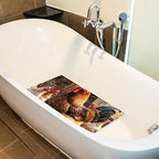 Shower Mat Non Slip 26.8 x 15.1 Inches, Framhouse Chicken Rooster Bathtub Mat - Image 4