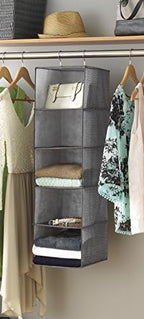 Whitmor Hanging Accessory Shelves 5 Open Sweater Shelves Crosshatch Gray - Image 2