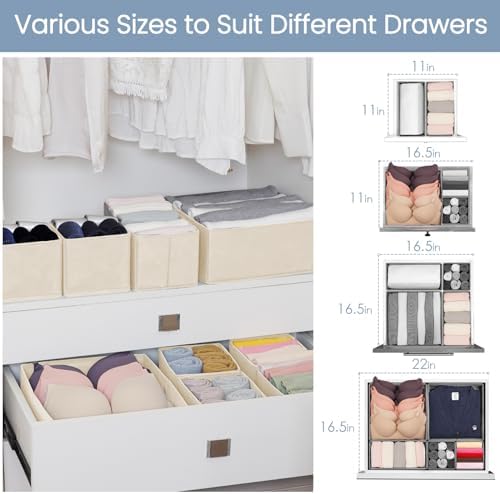 Criusia Drawer Organizer Clothes, 16 Pack Underwear Drawer Organizers, Foldable - Image 6