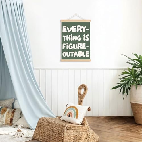 DNEULYR Everything is Figureoutable Inspirational Wall Art Poster Framed - Image 3