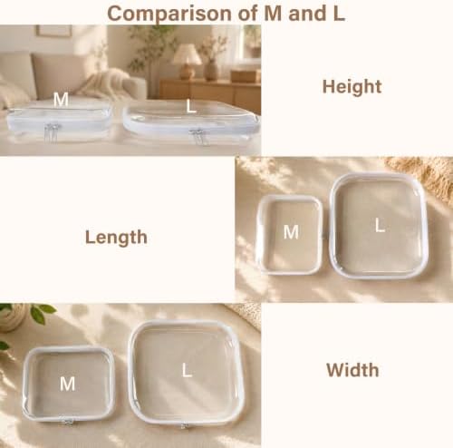 3-PCS Medium Clear Hard Shell Zipper Pouches - Image 3