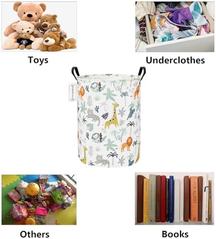 QUEENLALA Foldable Waterproof Round Fabric Laundry Basket Home - Image 3