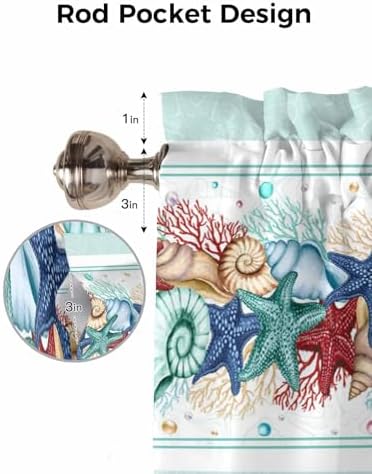Vandarllin Coastal Beach Kitchen Curtains Valances - Image 7