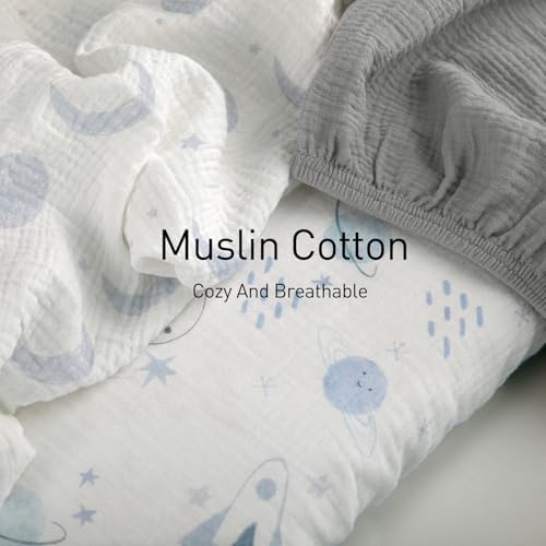 Gllquen Baby Muslin Bassinet Sheets 3pk, Soft Cotton Baby Sheet 33x17 - Image 3