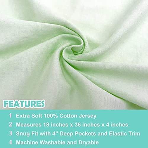 American Baby Company 100% Natural Cotton Fitted Cradle/Bassinet Sheet 36" x 18" - Image 3
