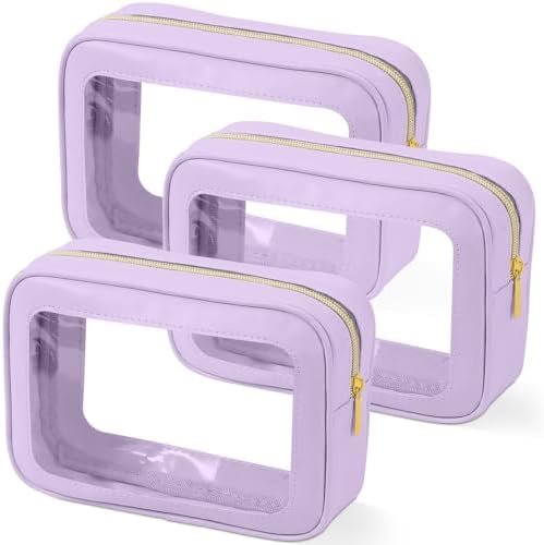 YOPCDJ 3PCS Clear Toiletry Bag, TSA Approved Travel Pouch by YOPCDJ