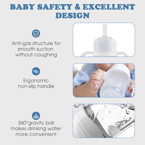 Straw Sippy Cup Conversion Kit for Dr Brown Narrow Nack Baby Bottles, Soft top - Image 3