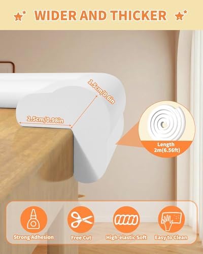 Baby Proof Corners and Edges, 6.6FT 0.6'' Thick, Peel and Stick - Image 2