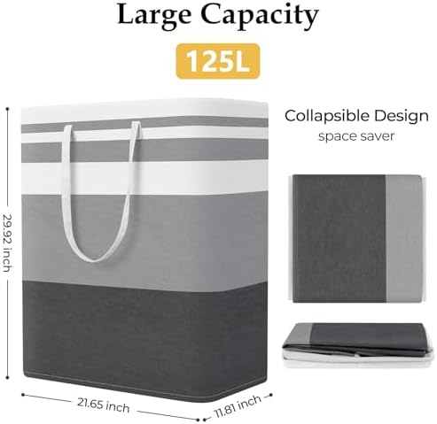 StorageRight Laundry Basket Hamper, 125L Collapsible Clothes Storage - Image 2