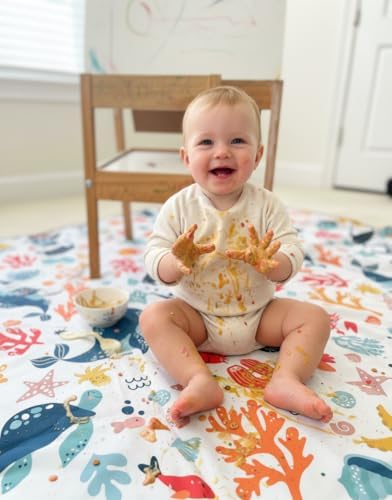 Waterproof High Chair Splat Mat – Machine Washable Floor & Table Protector - Image 4