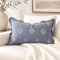 BlissBlush Lumbar Pillow Cover 12x20, Coastal Blue Velvet Decorative Lumbar by BlissBlush