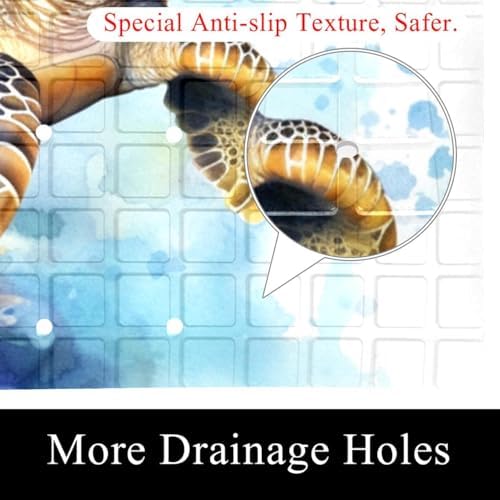 Bath Tub Shower Mat, Washable Bathtub Floor Mats, Suction Cups and Drain Holes - Image 2