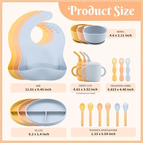 Silicone Baby Feeding Set 21 Pcs, Baby Led Weaning Supplies, Baby Feeding - Image 7
