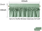 HIG 2 Pack Sage Ruffle Handcrafted Window Valances - Image 5