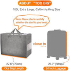 3 Pack 105L Comforter Storage Bags, Extra Large Bedding Storage Bags - Image 4