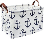 Kids Storage Basket Nautical Gift Basket Empty Boys Toy Storage Bin Organizer by HIYAGON
