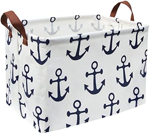 Kids Storage Basket Nautical Gift Basket Empty Boys Toy Storage Bin Organizer by HIYAGON