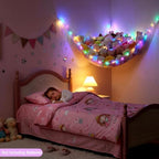 Stuffed Animals Hammock with LED Light Toy Net Room Decor Corner Storage - Image 3