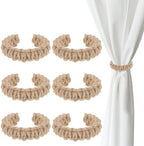 Ptwola 6 Pack Braided Curtain Tiebacks Boho Elegant Rustic Curtain Holdbacks by Unknown