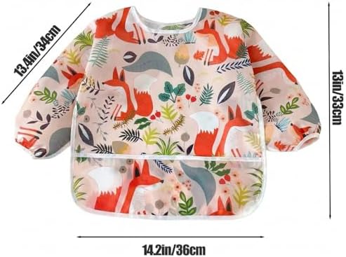 PandaEar 5 Pack Baby Long Sleeve Bibs| Waterproof Full Sleeve Bib - Image 3