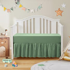 SiinvdaBZX 2-Piece Set Ruffled Crib Skirt & Crib Sheet, Sage Green - Image 5