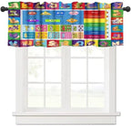 Alphabet ABC Kids Valance Curtain Colorful Cartoon Animal Learning Inspirational - Image 6
