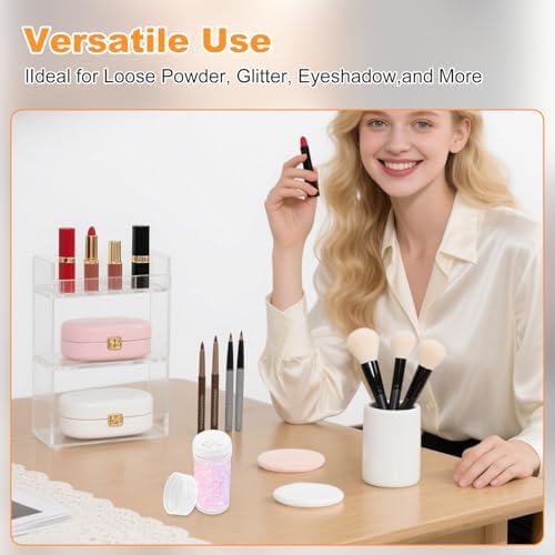 10 Pcs Plastic Loose Powder Jar - 10 ml Clear Cosmetic Glitter Powder Bottle - Image 4