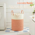 Laundry Basket, Woven Cotton Rope Laundry Hamper, 60L - Image 5