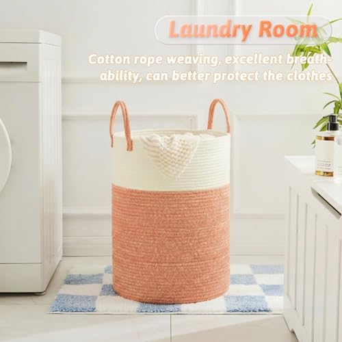 Laundry Basket, Woven Cotton Rope Laundry Hamper, 60L - Image 5