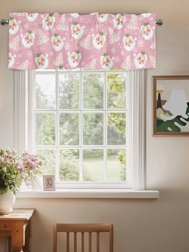 Pink Christmas Valance Curtains - Image 3