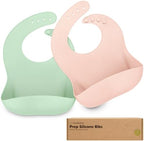 KeaBabies 2-Pack Silicone Bibs for Babies, Toddlers Girl by KeaBabies