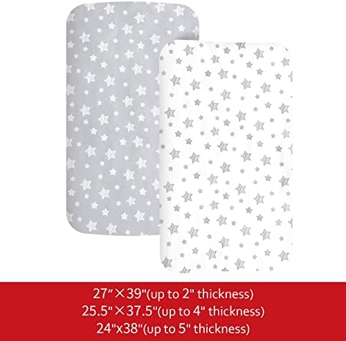 Pack and Play Sheets, Mini Crib Sheets, Stretchy Playard Fitted Sheet - Image 5