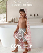 Yoofoss Hooded Baby Bath Towels 2 Pack 100% Muslin Organic Cotton - Image 3