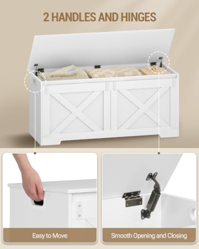 Hzuaneri 43" Modern Farmhouse Storage Chest and Bench | 55 Gal | 330lb Seat - Image 4