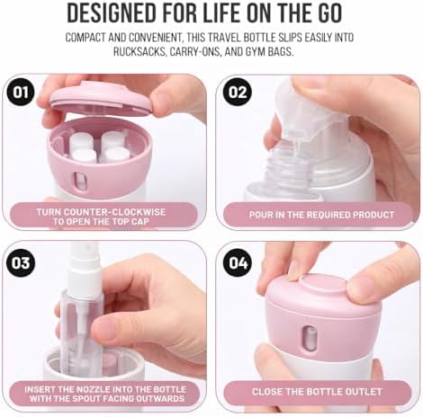 Travigo 4-in-1 Travel Dispenser Bottle, TSA Approved, Leak Proof, Four Reusable - Image 4