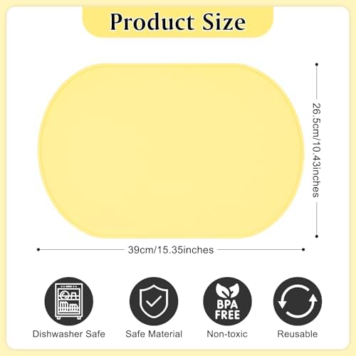 Silicone Placemat Set of 4, Heat Resistant Placemats - Image 3