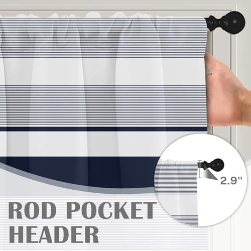 Emvency Valances for Windows, 2 Pack, 52x18 Inch, Coastal Nautical - Image 5