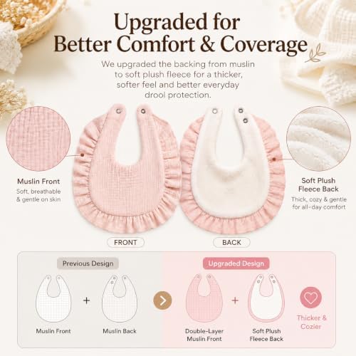 NISXABEBE Baby Muslin Bibs, Soft and Absorbent Cotton - Image 2