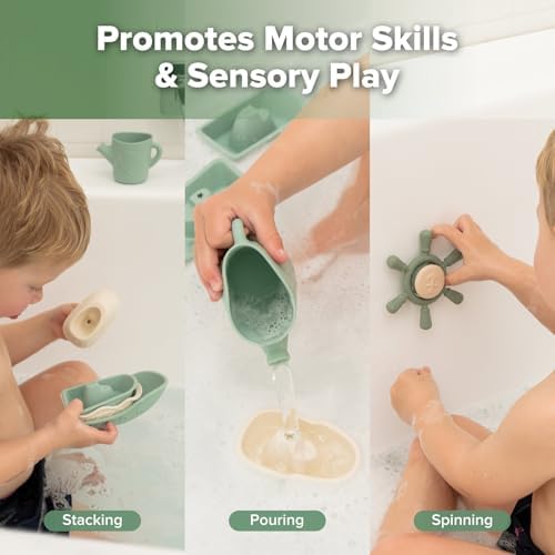 Haakaa Nautical Silicone Baby Bath Toys Set, Food Grade Silicone Bathtub Toys - Image 5