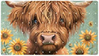 Shower Mat Non Slip 26.8 x 15.1 Inches, Highland Cow Sunflower Bathtub Mat by Anna+Cowper
