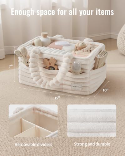 Blissful Diary Flannel Diaper Caddy Organizer & Gift Packaging, Cream Beige - Image 3
