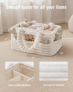 Blissful Diary Flannel Diaper Caddy Organizer & Gift Packaging, Cream Beige - Image 3