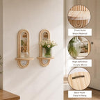 Artilady Floating Shelves with Arched Mirror, Boho Wall Decor - Image 6