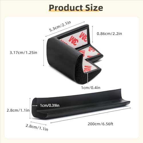 Corner Protector Baby, Baby Proofing Edge Corner Protector, Soft Foam Black - Image 3