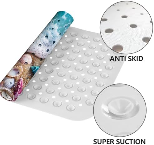 LNOND Summer Beach Bathtub Mat Non Slip, 40 X 16 Inch Tub Mat - Image 3